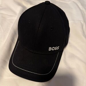 Boss Black Cap with Silver Detail